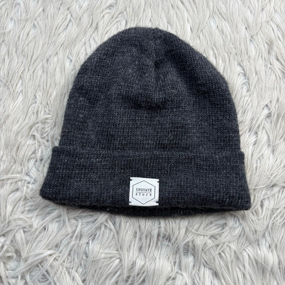 Upstate Stock Men's OS Charcoal Gray Beanie Hate Mohair